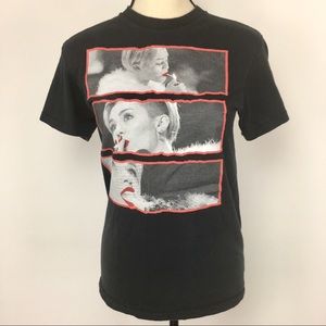 Miley Cyrus black graphic tee